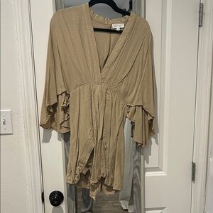 Free People Beige Kimono Sleeve Blouse